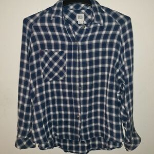 BDG Urban Outfitters Blue& White Plaid flannel‎ shirt Size Small
